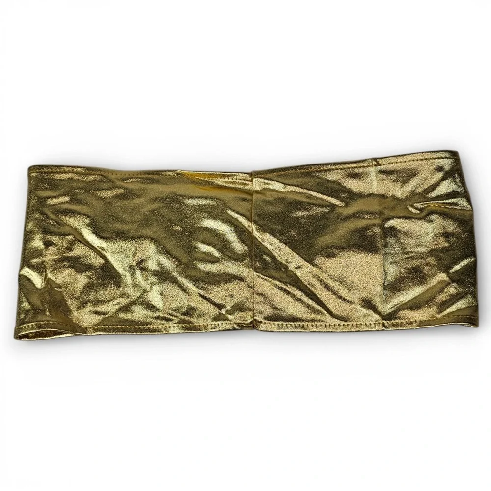 Set‎ of 10 Gold Spandex Chair Sash Bands with Buckle Accent